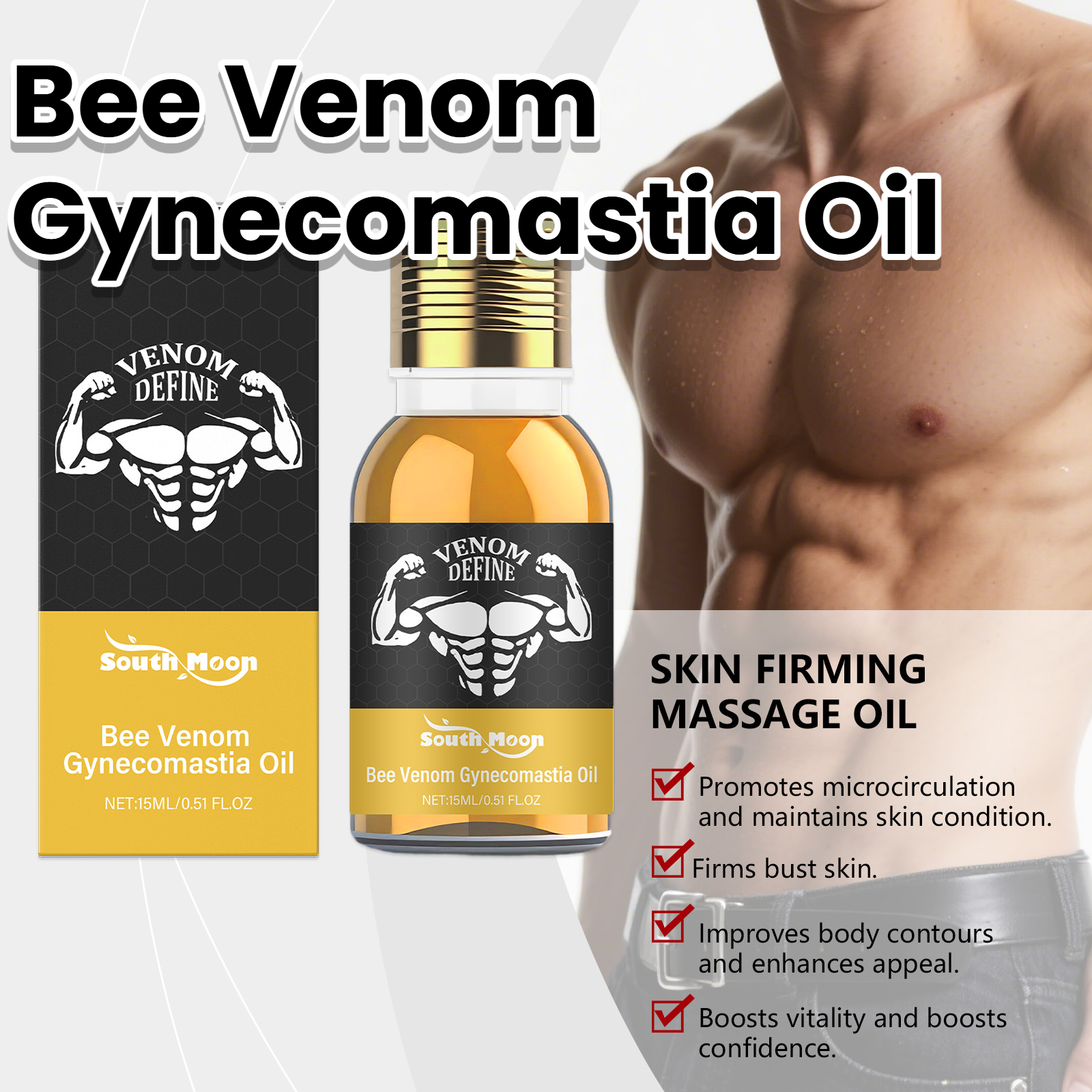 Spa And Wellness - Bee Venom Gynecomastia Oil For Men