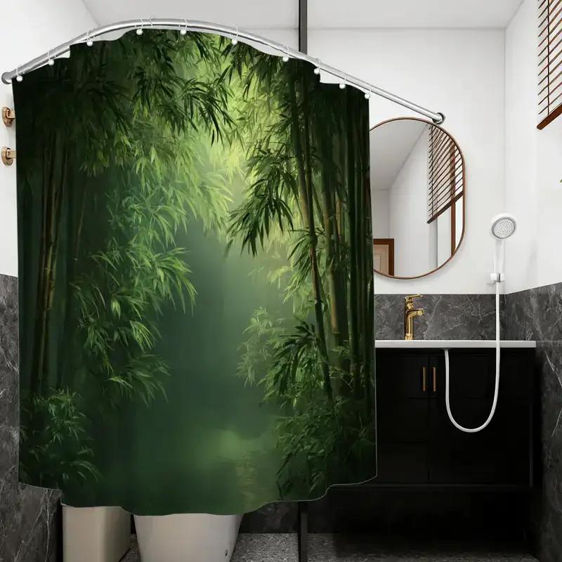 Bathroom Shower Curtain Bamboo - Spa Wellness Nature reseña y precio