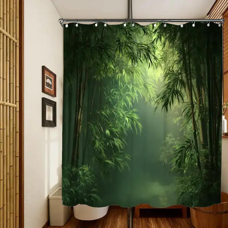 Bathroom Shower Curtain Bamboo - Spa Wellness Nature reseña y precio