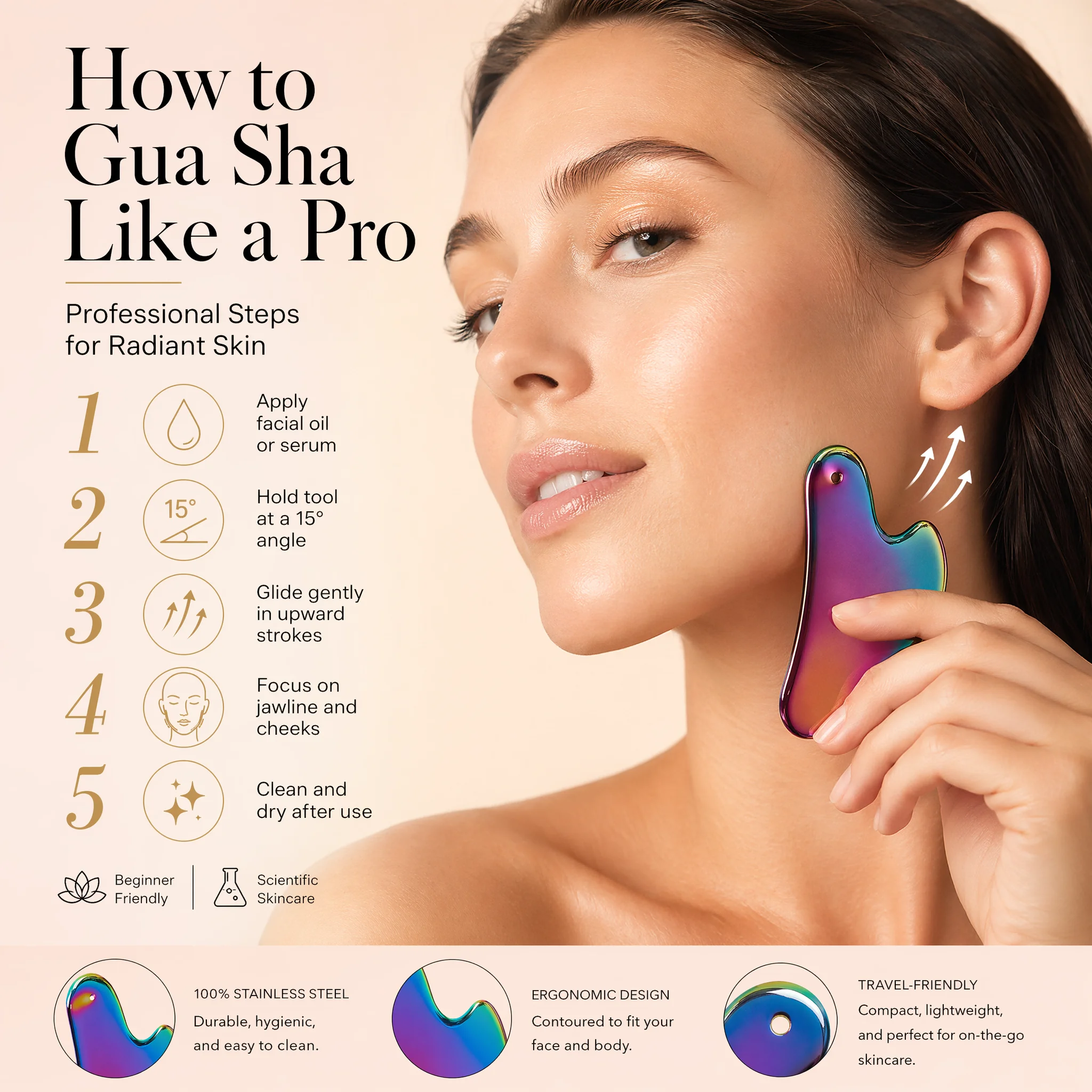 1Pcs Stainless Steel Gua Sha B - Spa And Wellness reseña y precio