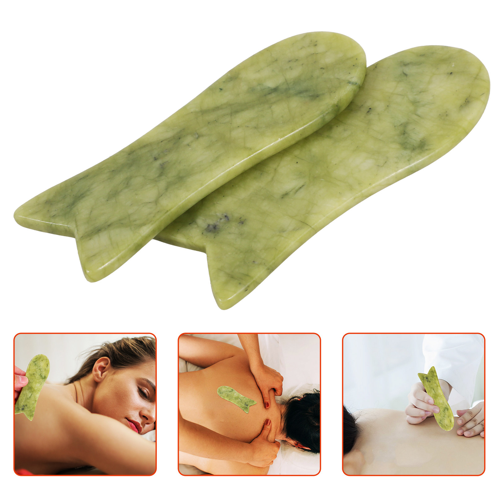 2Pcs Natural Jade Gua Sha Scra - Spa And Wellness reseña y precio