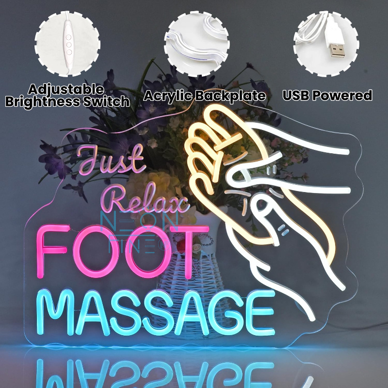 Foot Massage Neon Sign LED Neo - Spa Wellness Center reseña y precio