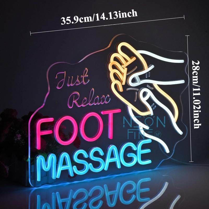 Foot Massage Neon Sign LED Neo - Spa Wellness Center reseña y precio