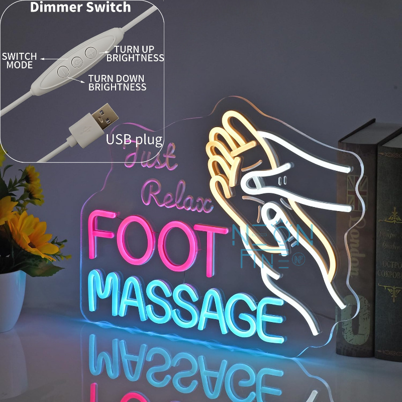 Foot Massage Neon Sign LED Neo - Spa Wellness Center reseña y precio