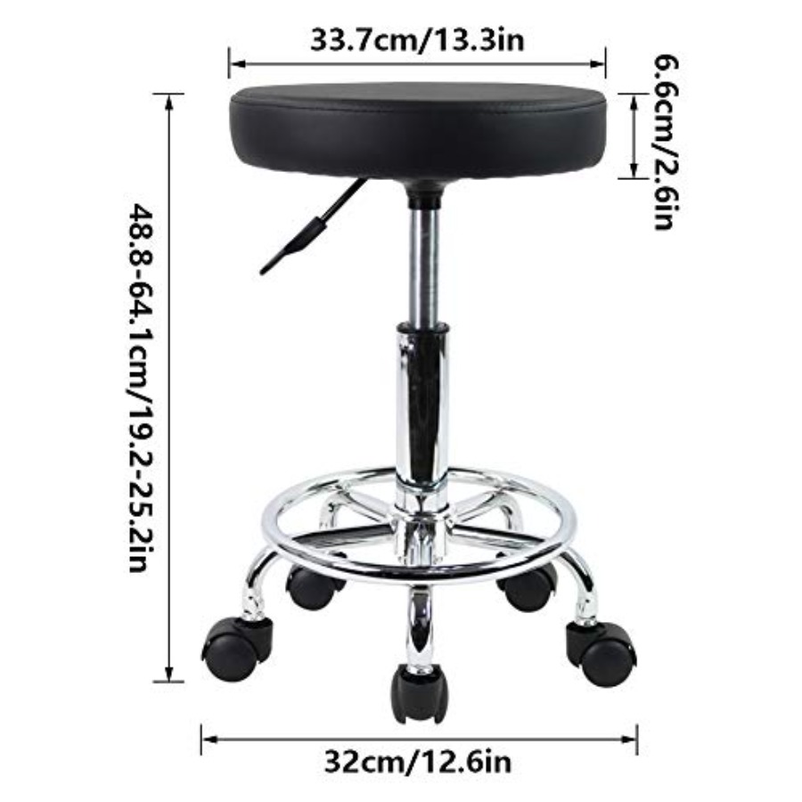 PU Leather Round Rolling Stool - Spa & Wellness Hotel Diamond Ustroń reseña y precio