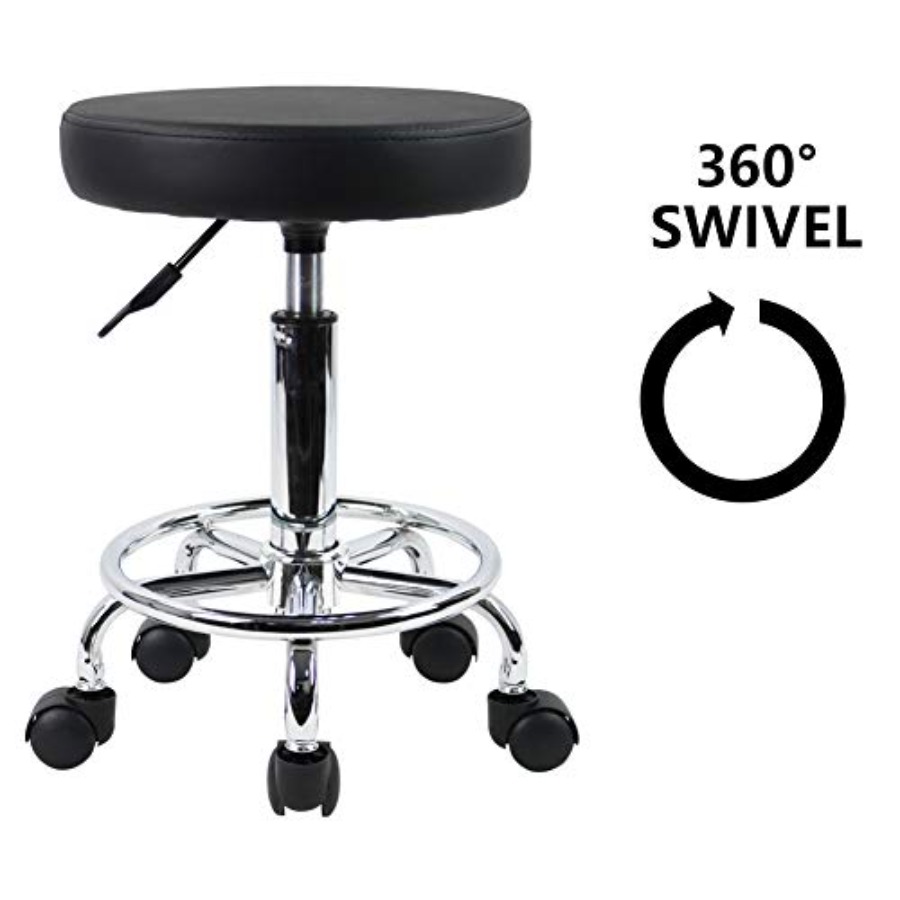 PU Leather Round Rolling Stool - Spa & Wellness Hotel Diamond Ustroń reseña y precio