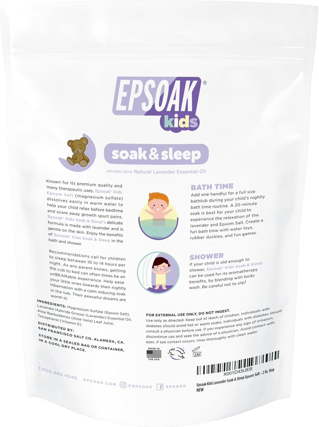 Epsom Salt for Kids 2 lb USP M - Epsom Salt Bag reseña y precio